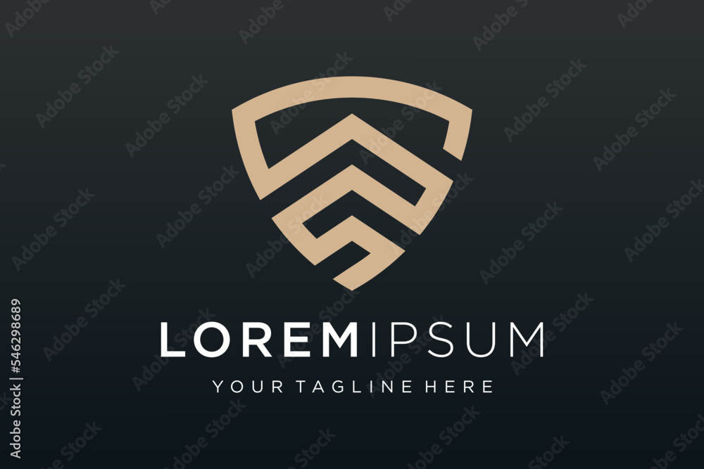 Creative Shield combined building logo and icons set. Vector logo design template. Creative Shield combined building logo and icons set. Vector logo design template.