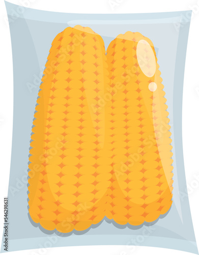 Corn vacuum bag icon cartoon vector. Food pack. Zipper foil