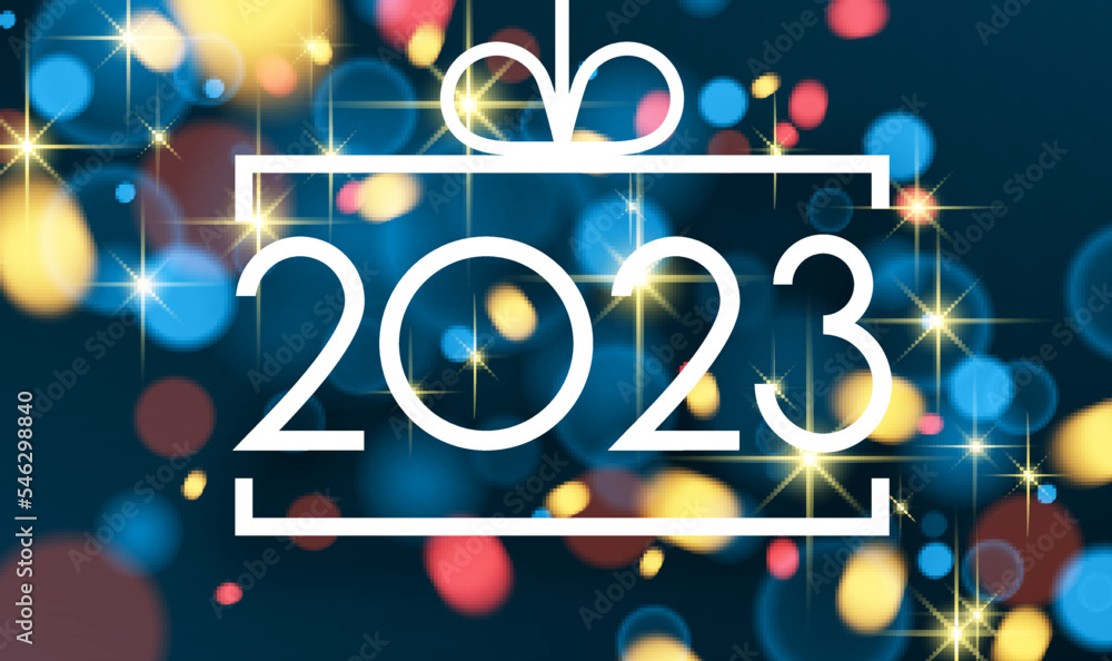 2023 sign in square bauble frame. 2023 sign in square bauble frame.