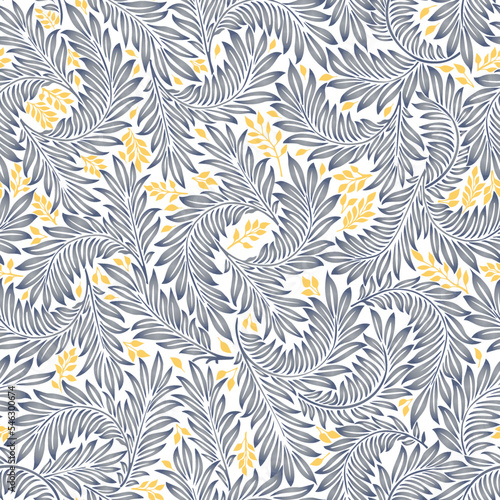 Floral vintage seamless pattern for retro wallpapers. Enchanted Vintage Flowers. Arts and Crafts movement inspired. Design for wrapping paper, wallpaper, fabrics and fashion clothes.