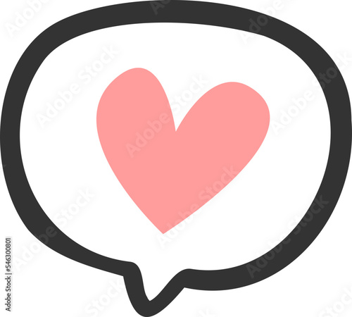 love heart sign bubble chat box element illustration