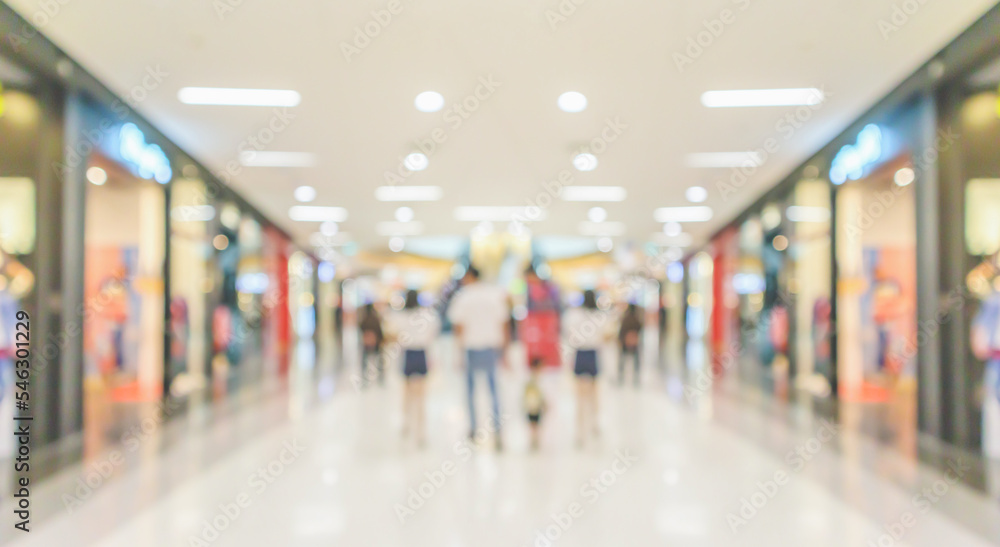 Abstract blur modern shopping mall interior background