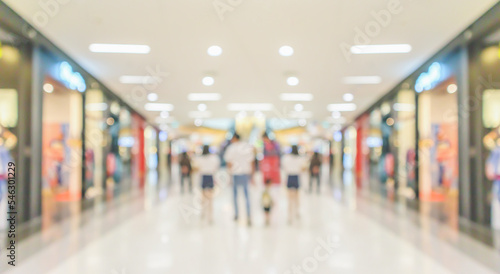 Abstract blur modern shopping mall interior background