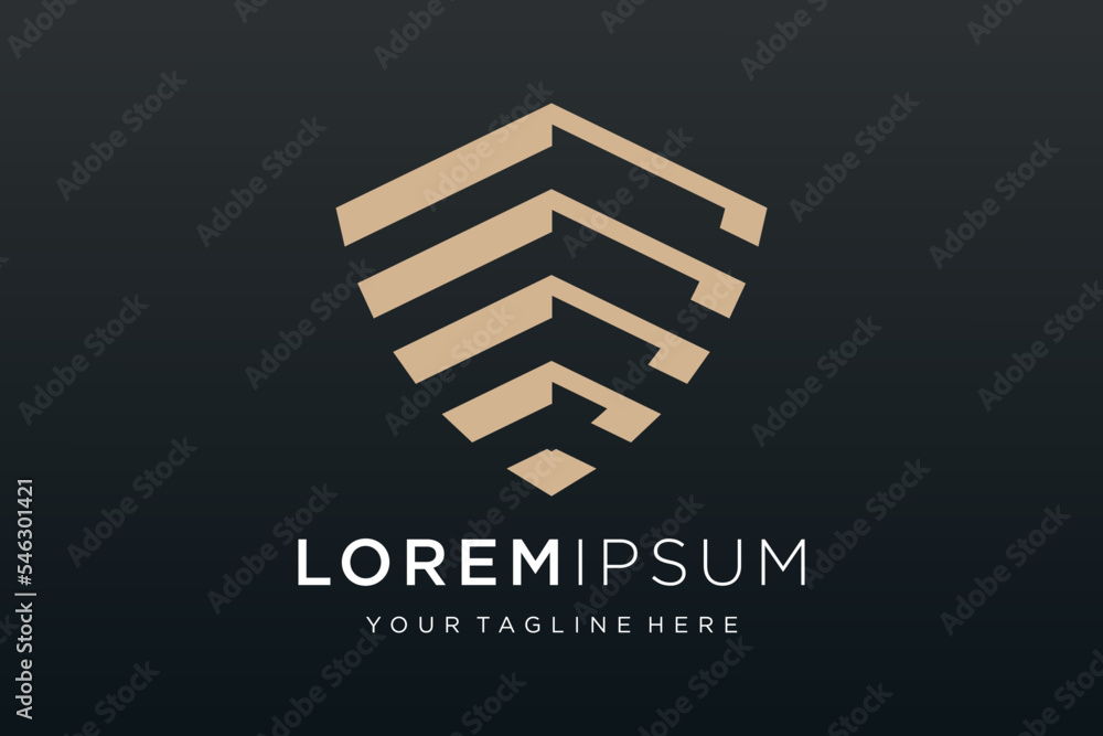 Creative Shield combined building logo and icons set. Vector logo design template. Creative Shield combined building logo and icons set. Vector logo design template.