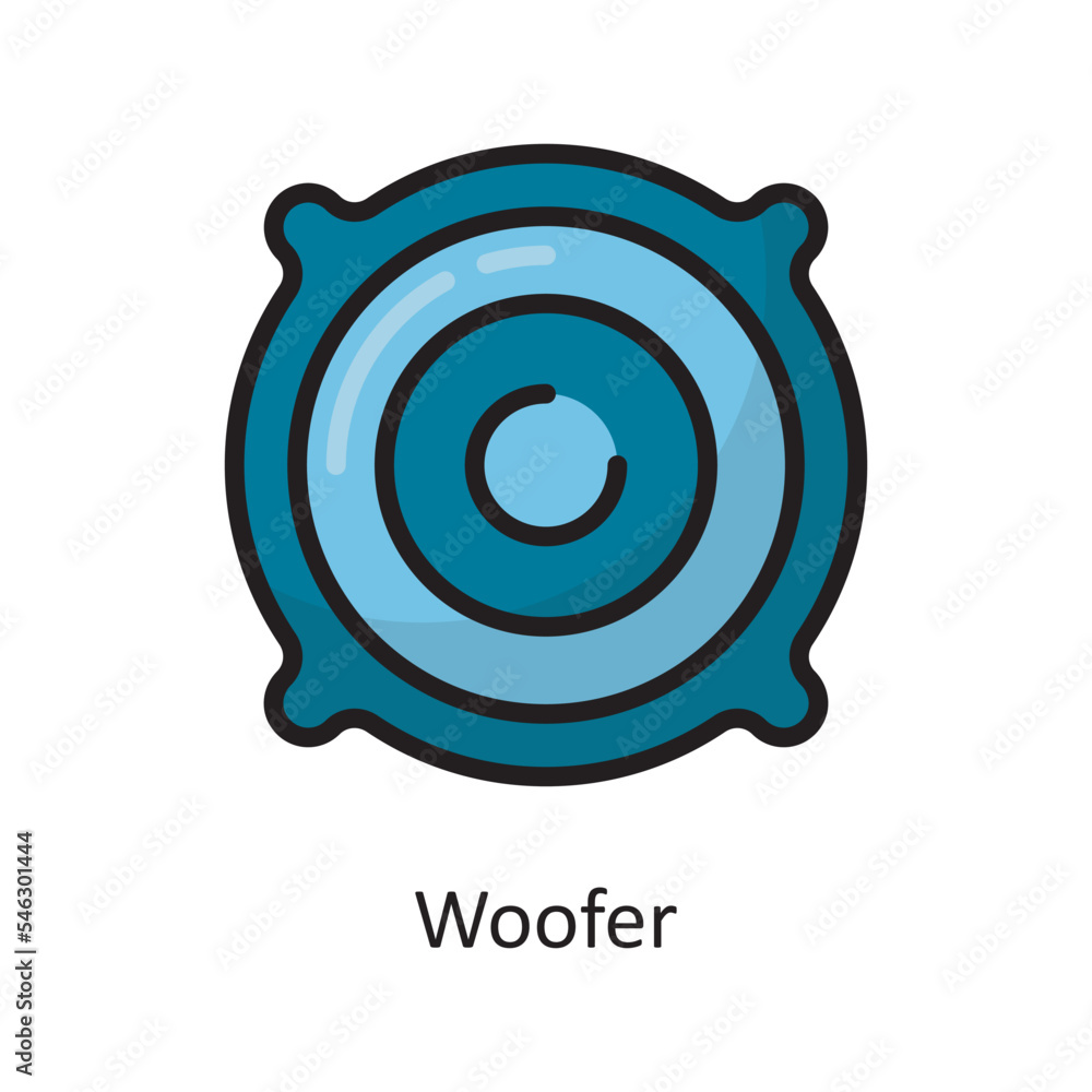 Woofer Vector Filled Outline Icon Design illustration. Housekeeping Symbol on White background EPS 10 File Woofer Vector Filled Outline Icon Design illustration. Housekeeping Symbol on White background EPS 10 File
