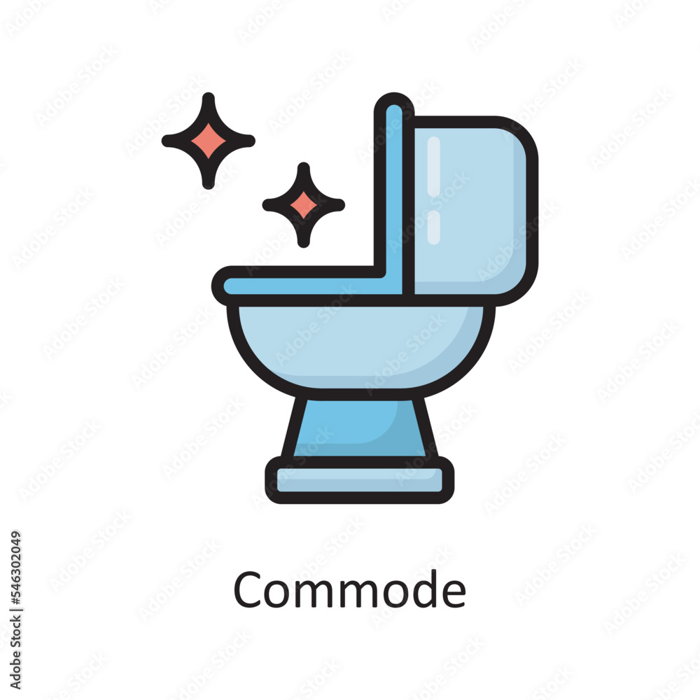 Commode Vector Filled Outline Icon Design illustration. Housekeeping Symbol on White background EPS 10 File Commode Vector Filled Outline Icon Design illustration. Housekeeping Symbol on White background EPS 10 File
