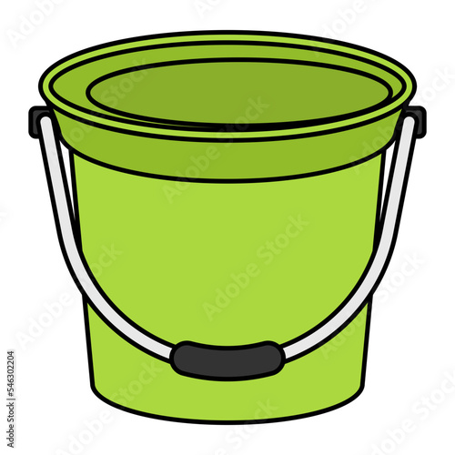 Green Bucket with Handle Concept, Chicks Feed Kit Bowl vector color icon design, Poultry farming symbol, Meat or Eggs Production Sign, Protein and farmyard equipment stock illustration