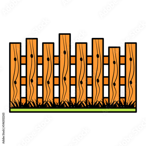 Farmhouse Wooden Fence Concept, protection wall vector color icon design, Poultry farming symbol, Meat or Eggs Production Sign, Protein and farmyard equipment stock illustration