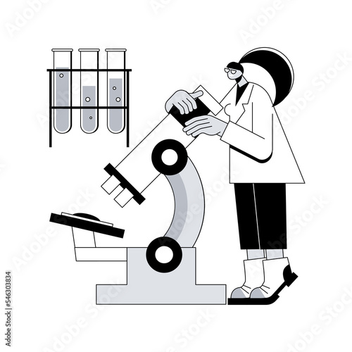 Blood testing abstract concept vector illustration. Medical testing, microbiological laboratory service, lab test, blood examination, body fluid exam, health issue diagnostics abstract metaphor.