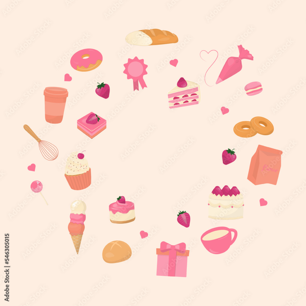 Dessert and bread sweet bakery banner Dessert and bread sweet bakery banner