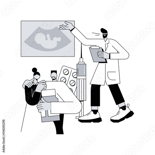 Infertility treatment abstract concept vector illustration. Infertility testing and evaluation, family planning, fertility clinic, reproductive dysfunction treatment, therapy abstract metaphor.