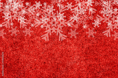 Red Christmas background with snowflakes
