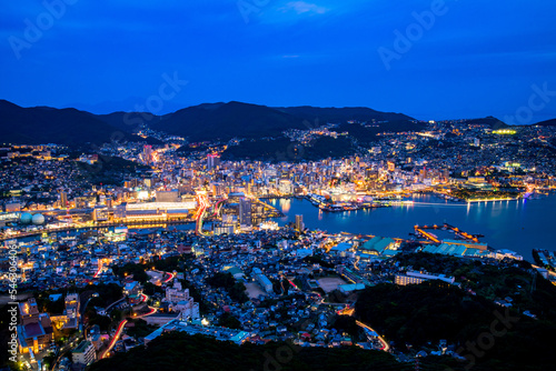 Obraz na płótnie 長崎県 稲佐山の夜景 w salonie