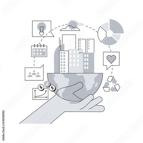 Responsibility abstract concept vector illustration. Managing position, personal obligation, social respoinsibility, duty of citizen, responsible decision, financial liability abstract metaphor.