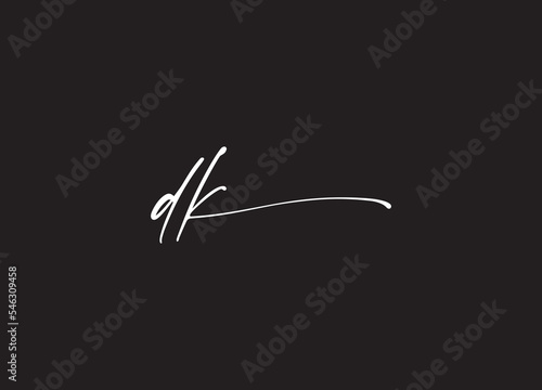 Alphabet letters monogram icon DK logo design