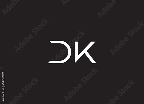Alphabet letters monogram icon DK logo design