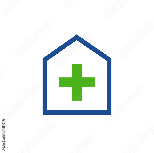 Medical here vector green plus icon.