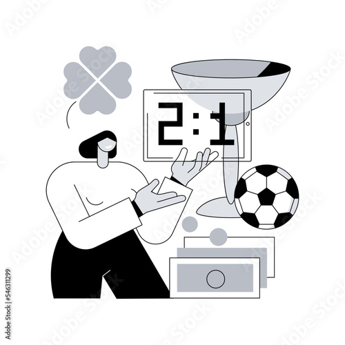Sports betting abstract concept vector illustration. Bookmaker market, wagering website, sports betting mobile app, put bet on, online gambling, winner strategy, earn on e-sport abstract metaphor.