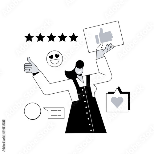 User feedback and website rating abstract concept vector illustration. Customer feedback, review website, non commercial product evaluation, rating service, sharing experience abstract metaphor.