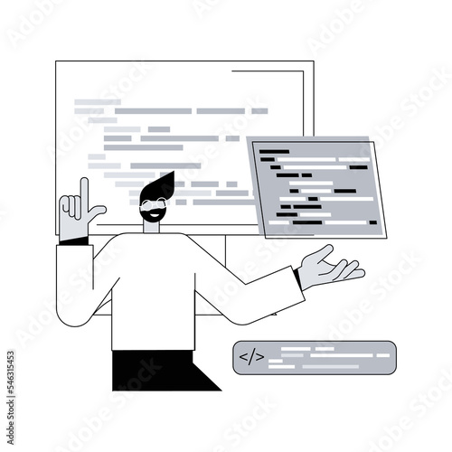 Data entry services abstract concept vector illustration. Database management service, data entry outsource company, remote professional operator, structured information abstract metaphor.