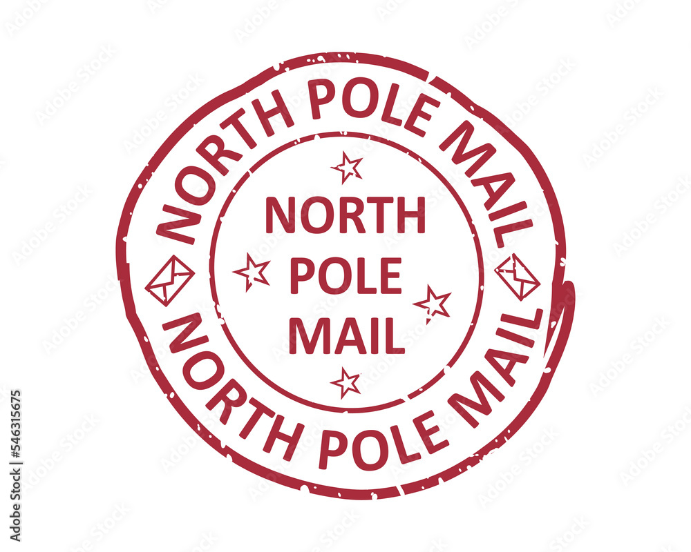 North Pole mail grunge rubber stamp design with white background North Pole mail grunge rubber stamp design with white background