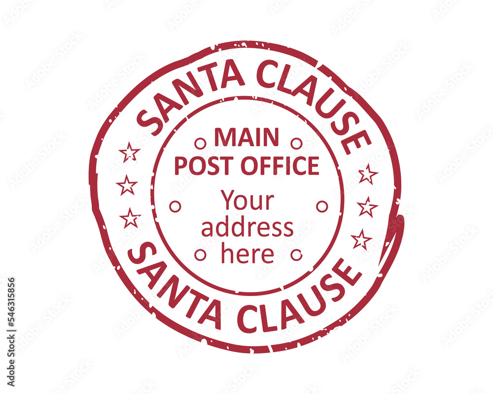 Santa Clause main post office North Pole grunge rubber stamp design with white background Santa Clause main post office North Pole grunge rubber stamp design with white background