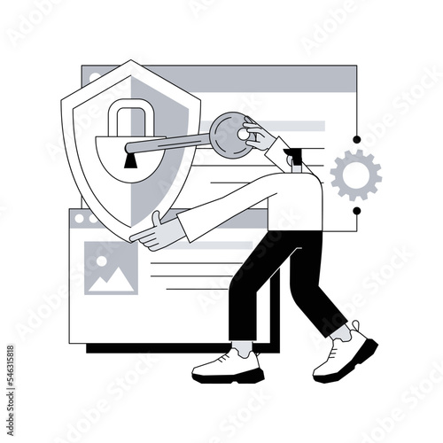 Rights of access abstract concept vector illustration. Personal data, document management system, database protection, erasure right, client protection, access denied, digital abstract metaphor.