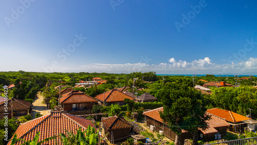 竹富島　赤瓦屋根の集落
