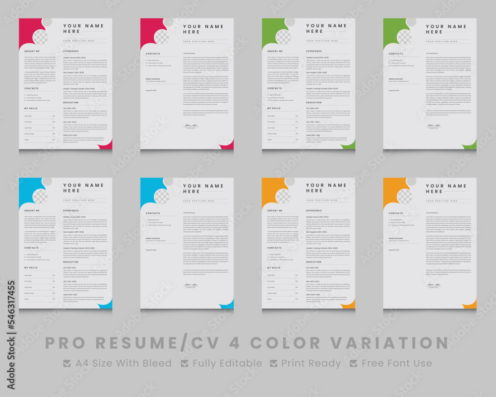 Modern minimalist resume cv design templates Modern minimalist resume cv design templates