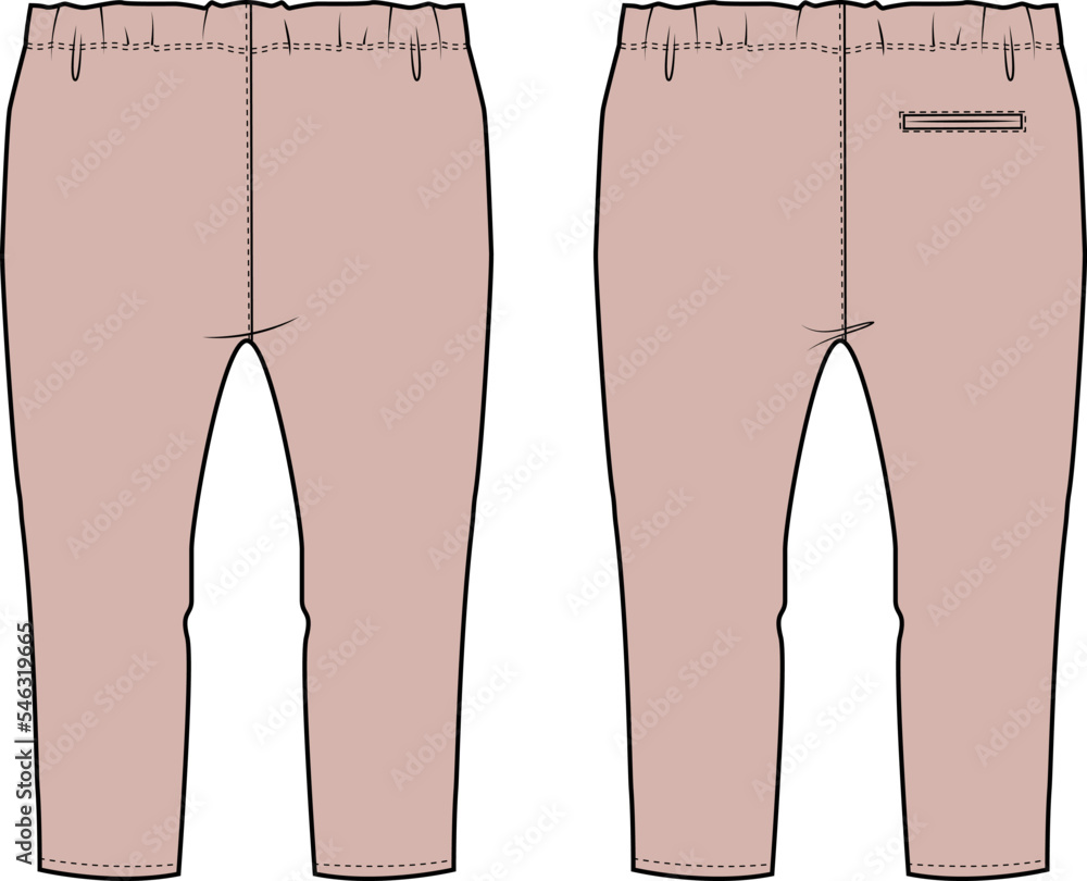 KIDS AND BABY UNISEX WEAR JOGGERS AND TROUSERS FRONT AND BACK VECTOR KIDS AND BABY UNISEX WEAR JOGGERS AND TROUSERS FRONT AND BACK VECTOR