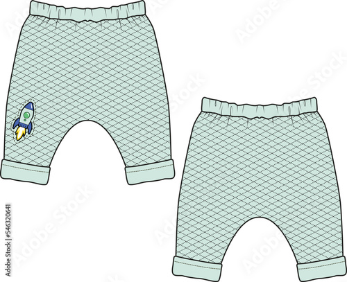 KIDS BOTTOM WEAR FRONT AND BACK JOGGERS VECTOR