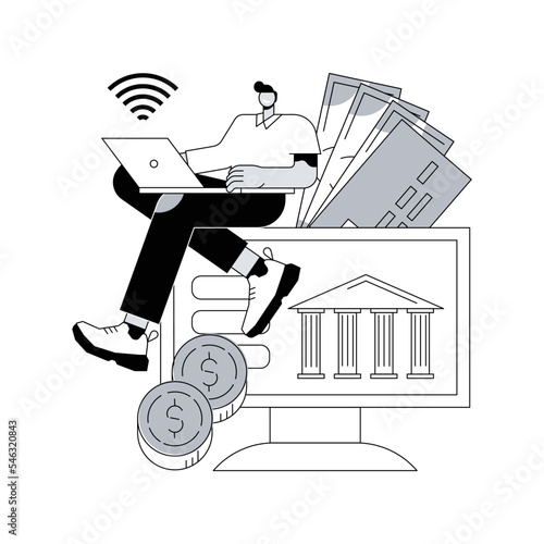 Open banking platform abstract concept vector illustration. Online banking system, digital transformation, open API applications and services development, financial transparency abstract metaphor.