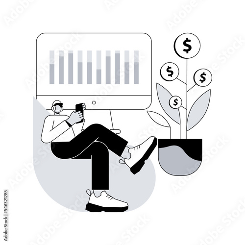 Passive income abstract concept vector illustration. Rental activity income, upfront investment, accelerate your financial goals, savings accounts, pay off debt, cash flow abstract metaphor.