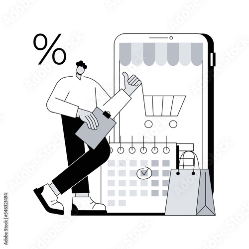 Deferment of payment abstract concept vector illustration. Net payment terms, buy now pay later, student loan dept, financial hardship, qualify for deferment, credit score range abstract metaphor.
