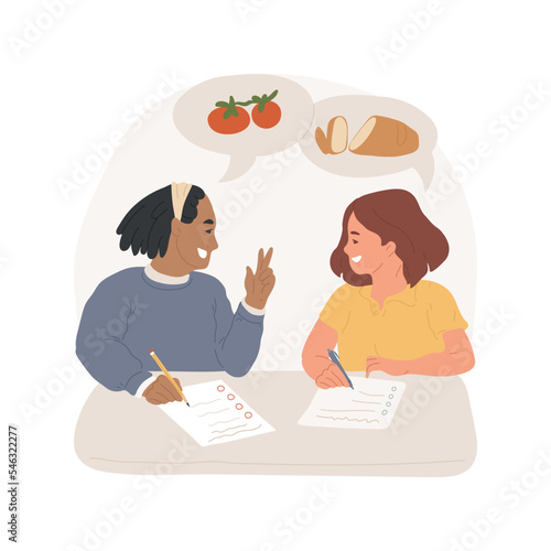 Shopping list isolated cartoon vector illustration. Financial planning exercise for school children, budget building skill, saving money, domestic science, make shopping list vector cartoon.