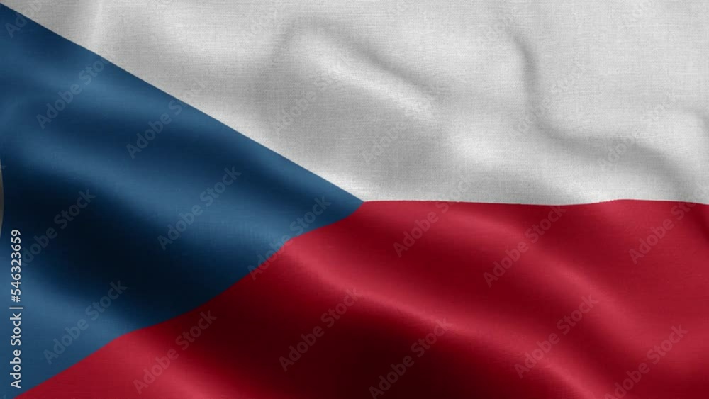 Flag of Czech Republic fluttering in the wind. Flag of Czech Republic fluttering in the wind.