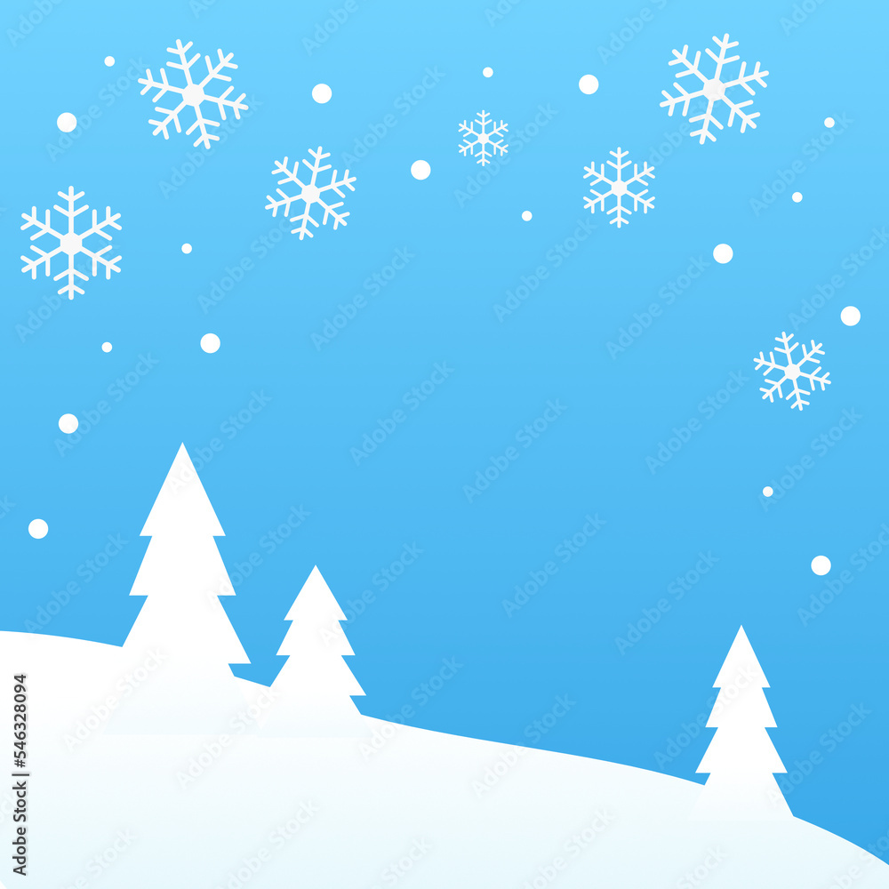 winter landscape with christmas tree background 