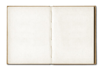 Vintage blank open notebook