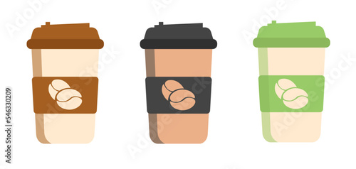 Delicious coffee paper cup icon. Drink vector illustration design