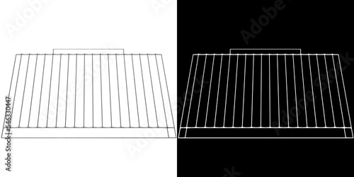 3D rendering illustration of an oven cooling rack grid