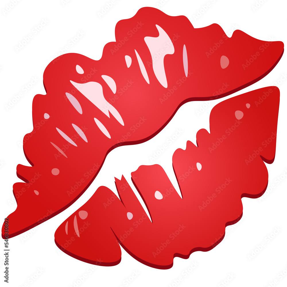 Emoji kiss, emoji lips on transparent background PNG image Stock ...