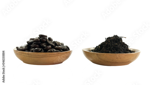 coffee beans or tea leaves on trasparent background
