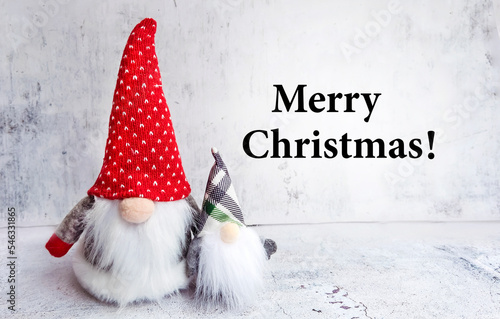 Merry Christmas Greeting Card with Christmas Elf