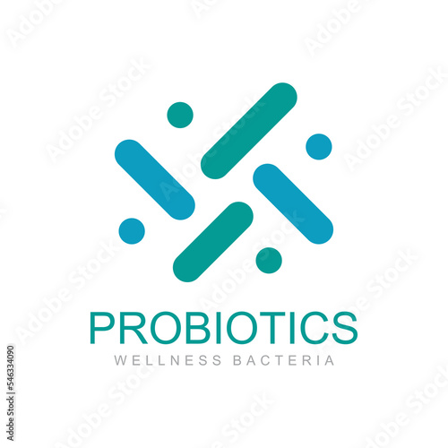 Probiotics bacteria logo design. Healthy nutrition ingredient for therapeutic