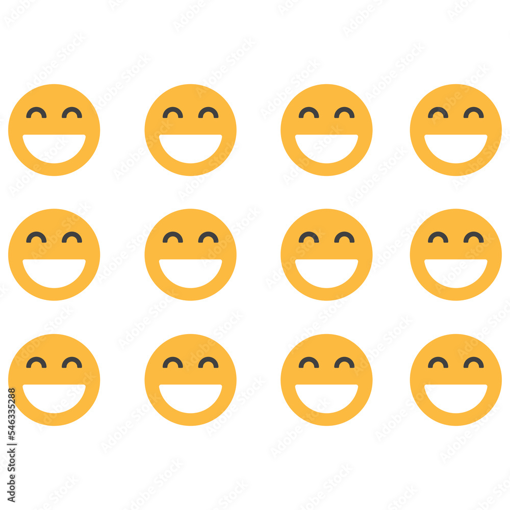 smiling emoji set, icon with open mouth smiling emoji set, icon with open mouth
