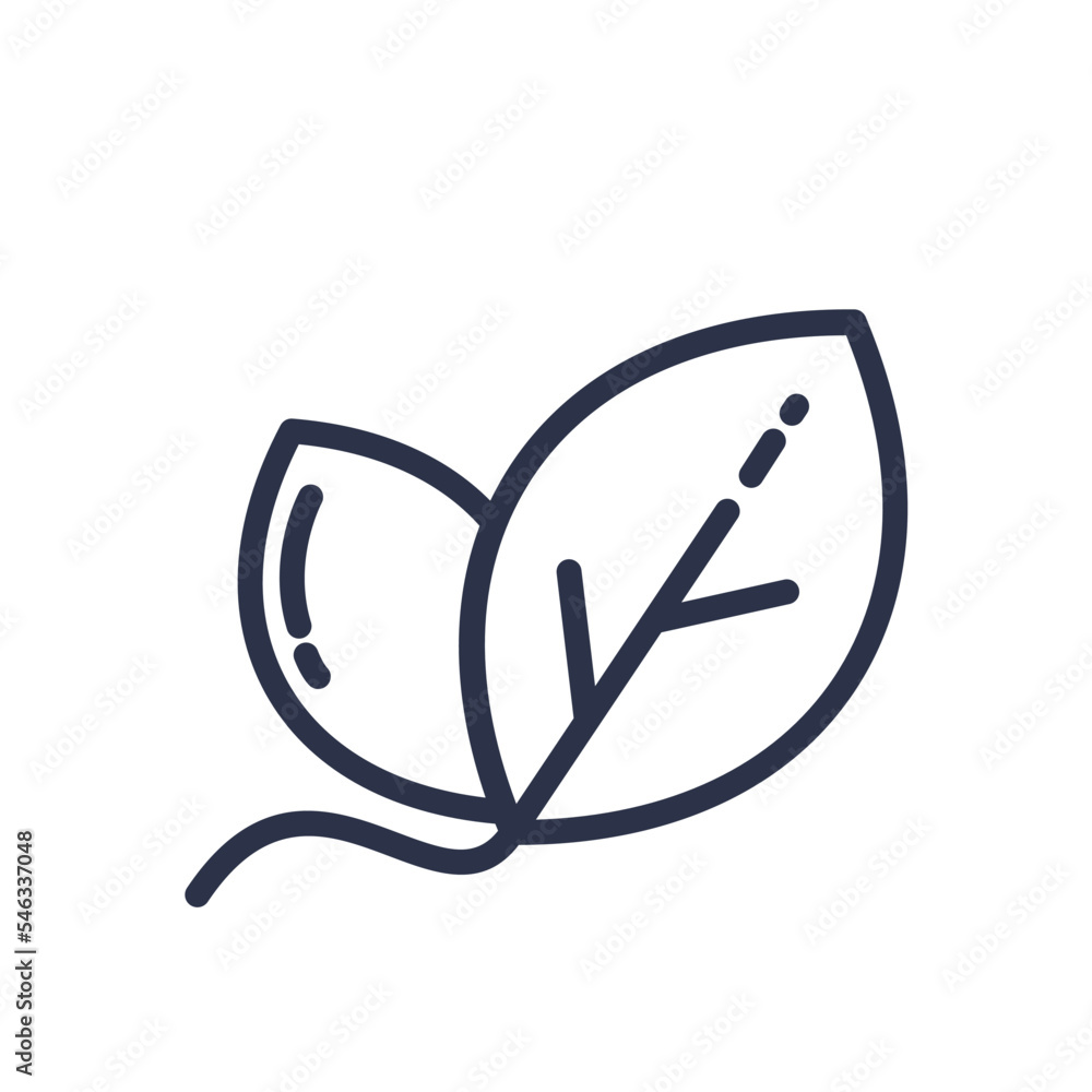 Natural tree branch leaf monochrome icon vector Natural tree branch leaf monochrome icon vector