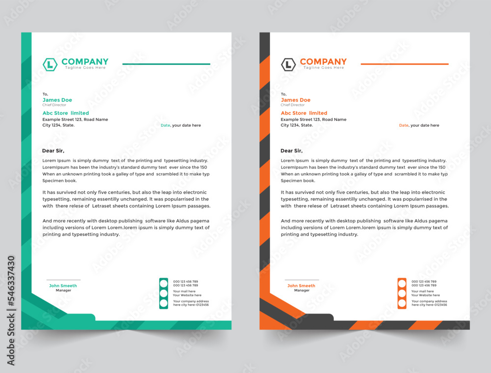 Professional business letterhead template design Professional business letterhead template design