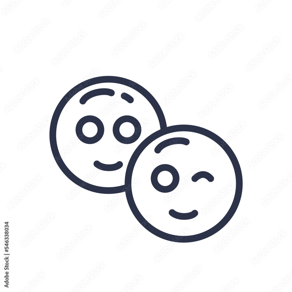Fototapeta premium Smiley smiling and wink happy emotion icon vector