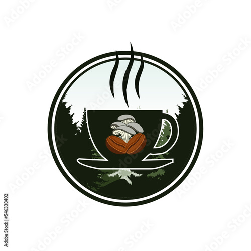 vector of oyster mushroom logo symbol illustration design