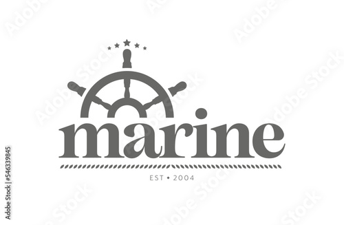 Tela Ship steering wheel for sailors logo or cruise trip.
